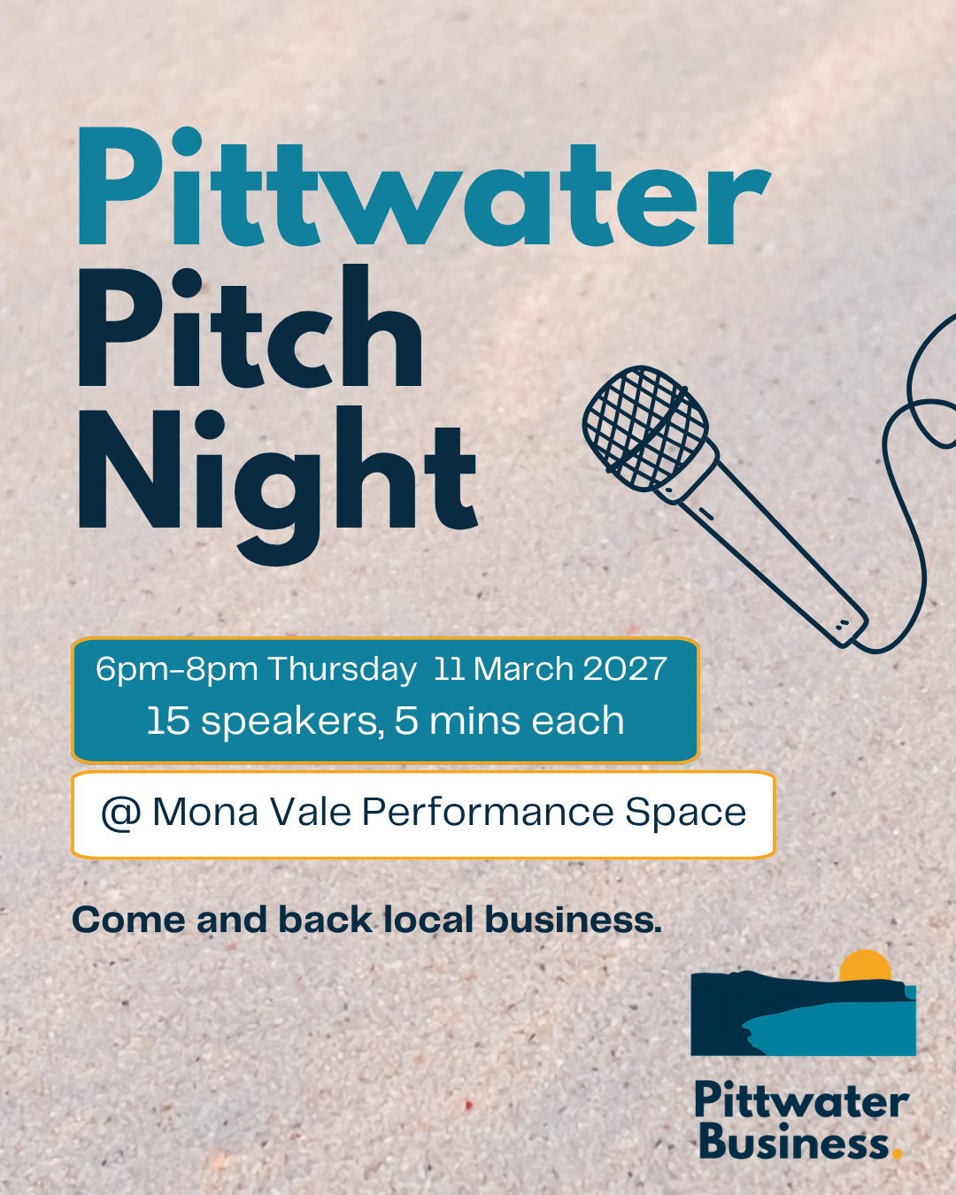 Pitch Night night is back! Join us for an inspiring evening showcasing the incredible talent, expertise and entrepreneurial spirit within our business community.
